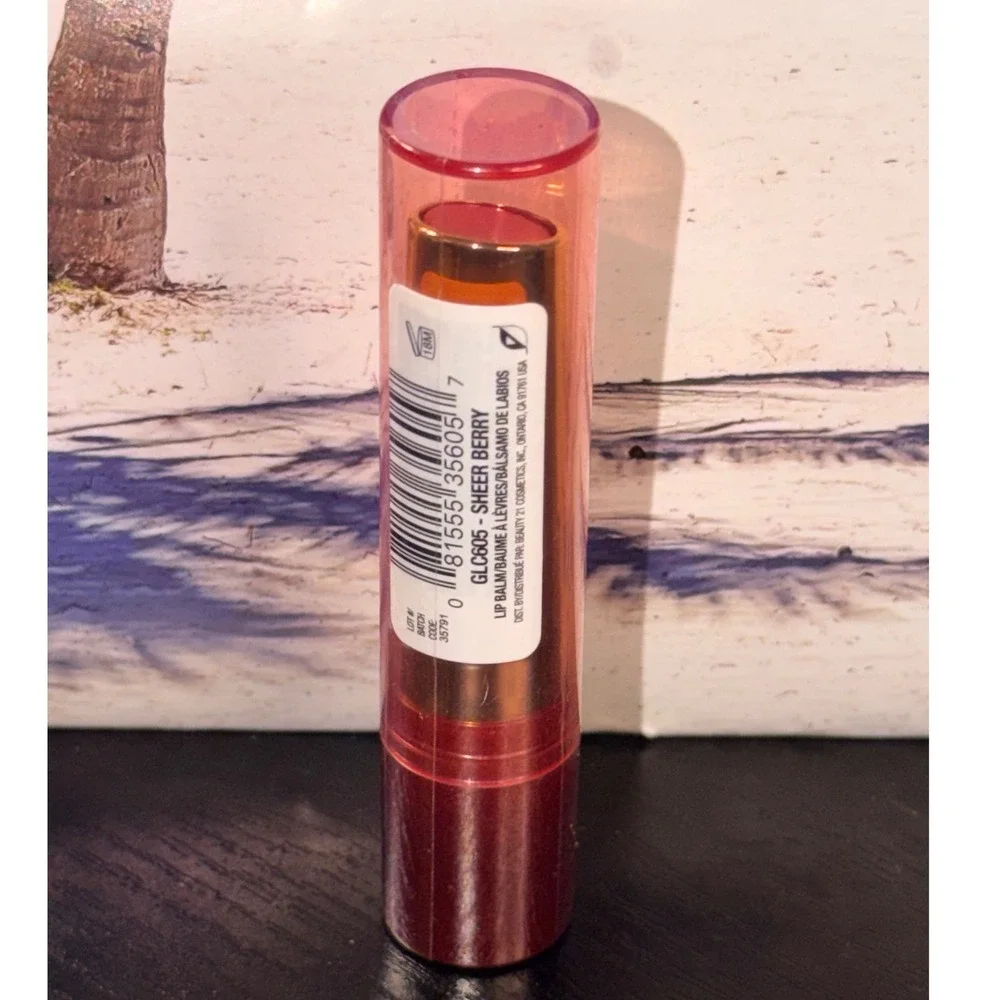 LA Girl Sheer Tint Lip Balm Sheer Berry Red Tinted Moisturizer Floral